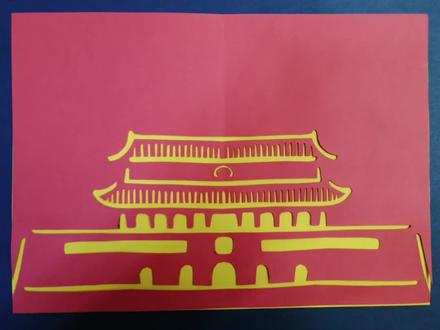 天安门剪纸教程,祝大家国庆节快乐 #非物质文化遗产手工制作 #这样的坚守很中国 #剪纸 #弘扬和传承民族文化 #我为祖国喝彩