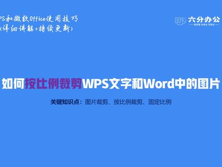 如何按比例裁剪WPS文字和Word中的图片