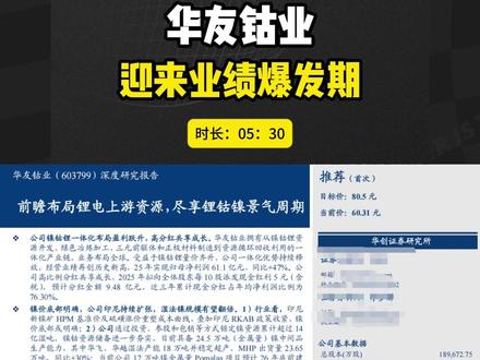 华友钴业迎来业绩爆发期 #上热门🔥