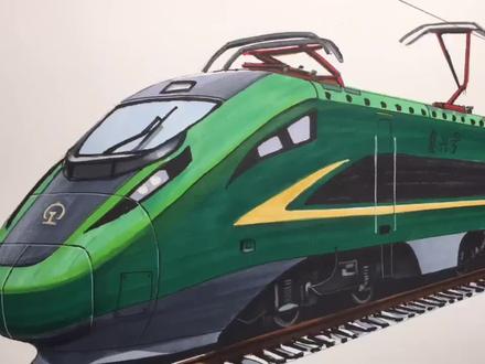高铁来了,喜欢吗 #马克笔手绘 #高铁动车 #铁路 #火车迷