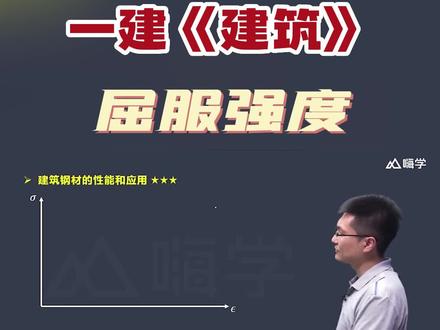 王玮讲一建,屈服强度怎么计算,你回了吗?#一建 #一建建筑 #建筑师