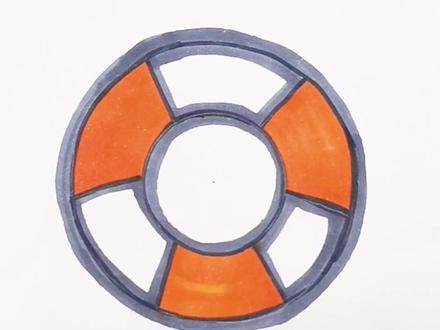 简笔画第195张游泳圈#简笔画 #画画使我快乐 #绘画过程分享 #画画打卡 天这么热,想去学游泳了@抖音小助手 @抖音青少年 #夏天游泳