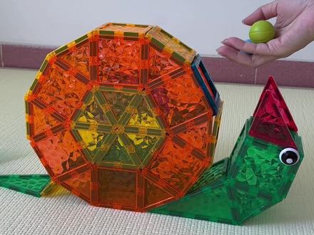 磁力片的1000种玩法:蜗牛滑梯#磁力片 #磁力片玩具教程 #磁力片玩法