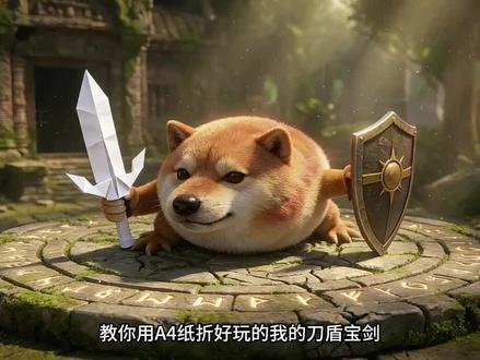 小孩子都喜欢玩的A4纸我的刀盾宝剑折纸,简单好玩,开心一整天 #折纸剑 #亲子手工 #剑折纸 #折纸武器 #手工diy
