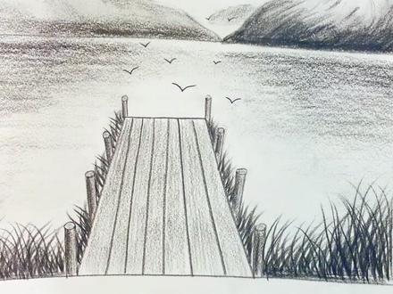 #零基础学画画 #一起学画画 #简笔画 五分钟就能学会的铅笔风景画,你学会了吗