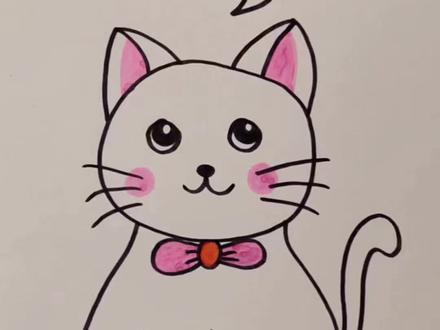 试试这样画小猫🐱,简单易画#简笔画 #一起学画画 #儿童画 #亲子互动 #一学就会的简笔画