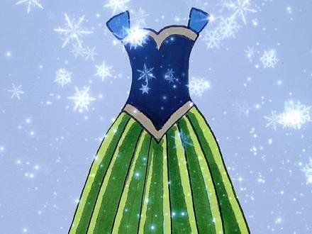 安娜公主的长裙#简笔画 #冰雪奇缘#安娜公主@抖音小助手