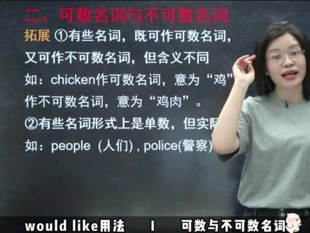 七下四单元重要语法点would like常考常错! #初中英语 #可数名词 #英语学习方法 #重要语法 #家长必读系列
