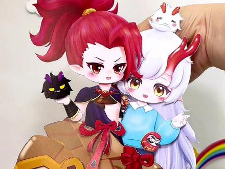 粉丝投稿的酒吞童子可动纸片人做好了💕#可动纸片人 #百鬼幼儿园 #阴阳师 #茨木童子酒吞童子 #自制玩具