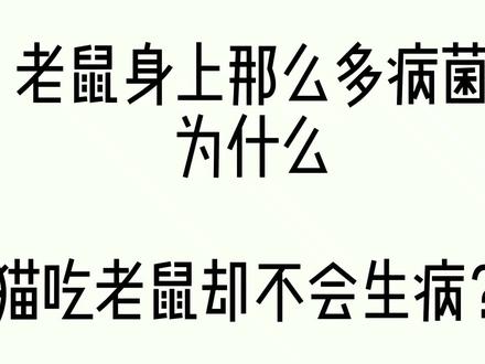 为什么猫吃身上有那么多病菌的老鼠却不会生病?