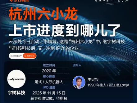 云深处启动上市辅导,“杭州六小龙”IPO进度怎么样? 云深处启动上市辅导,意味着继群核科技递表港交所、宇树科技在11月末完成IPO辅导以来,又一家“杭州六小龙”启动IPO辅导。
“杭州六小龙”是指杭州聚焦机器人、人工智能、游戏开发、脑机接口等领域的六家前沿科技企业,除云深处科技外,另外五家企业是宇树科技、群核科技、云深处科技、强脑科技、深度求索和游戏科学。
宇树科技是一家民用机器人公司,专注于消费级、行业级高性能通用足式/人形机器人及灵巧机械臂的自主研发、生产和销售。蛇年春晚上,宇树机器人参演的创意融合舞蹈《秧BOT》令其走入大众视野。此前,宇树科技已经于今年7月开启科创板上市辅导,由中信证券担任辅导机构,后于11月完成辅导。今年9月,宇树科技方面曾表示,预计将在2025年10月至12月期间向证券交易所提交上市申请文件,届时公司的相关运营数据将正式披露。
群核科技今年2月向港交所递交招股书,摩根大通和建银国际为联席保荐人。目前旗下包含空间设计软件酷家乐、海外版产品Coohom,以及面向室内环境AI开发的空间智能解决方案群核空间智能平台(SpatialVerse)。在具身智能领域,SpatialVerse已与智元机器人、银河通用、穹彻智能、智平方、松应科技等企业达成合作。
强脑科技则是一家全球领先的脑机接口技术公司,与马斯克的Neuralink并列为全球脑机接口领域中融资规模最大的两家公司。据钱江晚报消息,强脑科技已获授权专利460余项,核心产品通过FDA、CE等国际认证,其智能仿生手实现全球首款五指独立意念控制,技术应用于高位截瘫患者意念写字、失语者“发声”等场景。9月2日,道氏技术发布公告宣布,其控股子公司香港佳纳有限公司已与强脑科技签署协议,将出资3000万美元认购强脑科技Pre-B轮优先股。市场传闻其估值超13亿美元,并可能推进IPO。
今年春节前夕,深度求索(DeepSeek)应用登顶苹果中国地区和美国地区应用商店免费APP下载排行榜,在美区下载榜上超越了ChatGPT,引发了全球震动,甚至被认为是大模型行业的最大“黑马”。 DeepSeek爆火原因主要为性能和成本,成本低且性能卓越,吸引大量用户,被媒体称为“AI界的拼多多”。该模型代码和训练方法完全开源,成为开源社区下载量最高的大模型。深度求索也一度传出融资消息,但被辟谣。
#云深处 #大模型 #IPO #财经