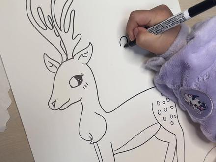 今天画个小鹿吧#简笔画画 #少儿美术绘画 #儿童画作品