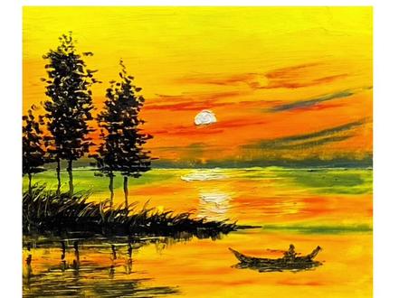 你们要的落日余晖油画棒教程来了#抖音青年艺术家计划 #complexcon香港 #油画棒教程 #画画 #画画其实很简单