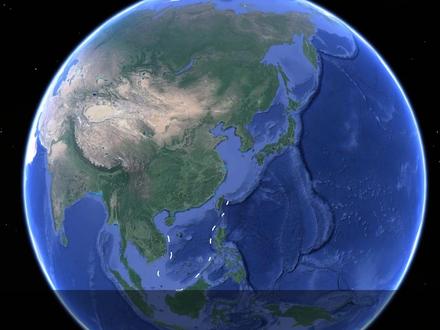 日本福岛核污水隧道开始注入海水,需要多久才能蔓延到中国海域? #手推地球 #地理知识 #探索地球 #卫星地图