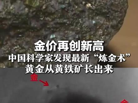 金价再创新高 中国科学家发现最新“炼金术” 黄金从黄铁矿长出来 未来废矿石提金或成现实