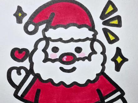 爸爸妈妈分别画的圣诞老人,超级简单一学就会#画画 #简笔画 #一起学画画 #圣诞节 #圣诞的100种打开方式