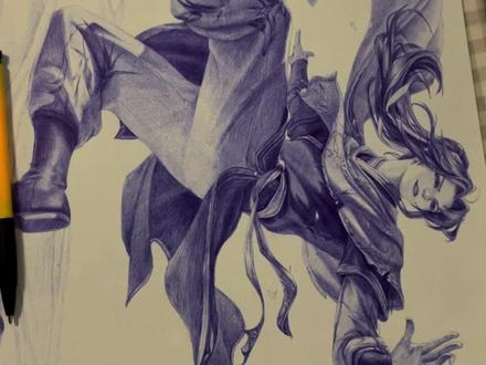 第14节卷轴|曜-李逍遥 解锁✅#绘画过程 #王者