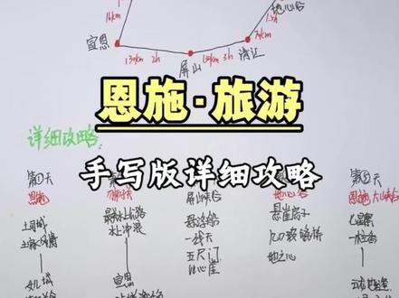 恩施旅游手写板详细攻略!#恩施#恩施旅游#恩施旅游攻略#恩施大峡谷#旅游推荐官