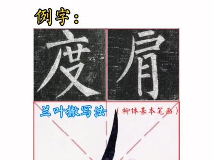 每日笔画解析之“兰叶撇”写法你们喜欢吗?你最喜欢柳体哪个笔画呢?#我要当同城红人 #笔画 #柳体 @抖音文化站
