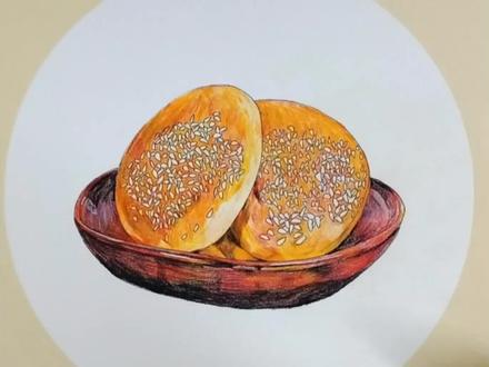 六年级上册《家乡的小吃》—山西太谷饼#小学美术 #原创作品 #一起学画画