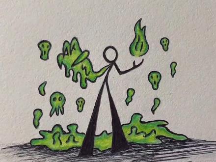 如何画拥有火风水土电冰毒暗元素的火柴人 #画画 #艺术 #教程 #绘画