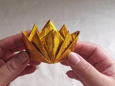 #莲花宝#莲花宝折纸教程#镭射纸#手工折纸