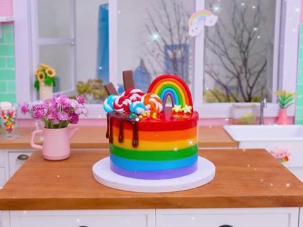 新年彩虹奶油蛋糕 #蛋糕🍰 #动物奶油蛋糕 #新年快乐