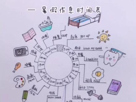 #手帐 #手帐素材 #暑假 给你们做了一份暑假作息时间表,想要的点小心心❤️收藏吧