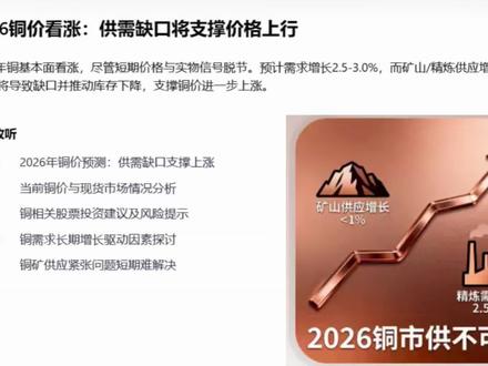 2026年铜价或迎超级周期 矿业巨头减产+新能源需求暴增,铜价将迎来黄金三年#铜 #铜价 #贵金属 #研报 #大宗商品