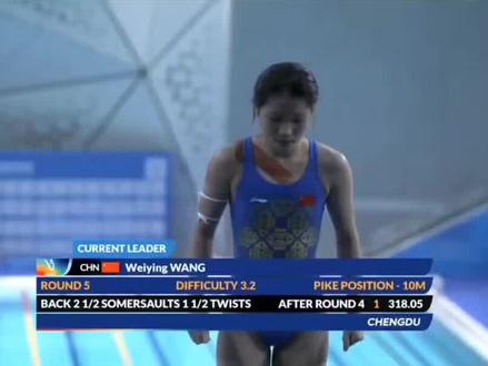 不输全红婵!中国选手完美一跳征服大运会裁判,207C得到94分#成都大运会 #全红婵 #大运会 #王伟莹 #跳水