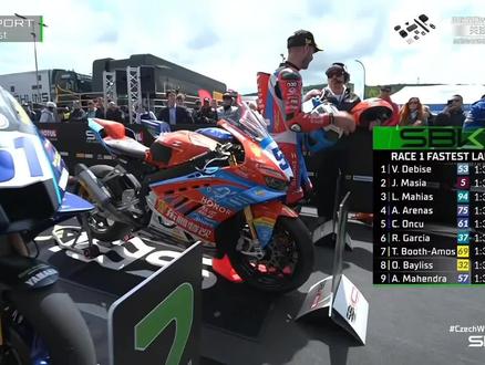 恭喜在刚刚结束的2026世界超级摩托车锦标赛(WSBK)捷克站WorldSSP组别第一回合正赛中,中国摩托车制造商“张雪机车”的法国车手瓦伦丁·德比斯夺得冠军。 #WSBK #motogp世界锦标赛 #张雪机车 #瓦伦丁德比斯 #motogp精彩瞬间