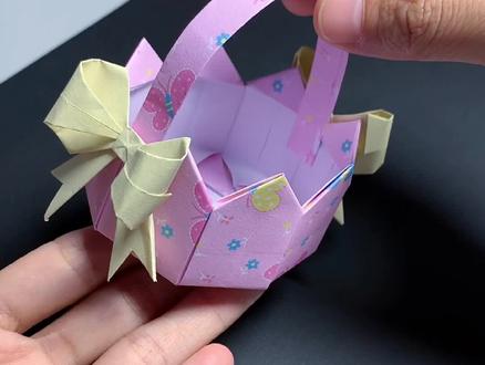好好看的小花篮,做法超级简单#知识创作人 #折纸