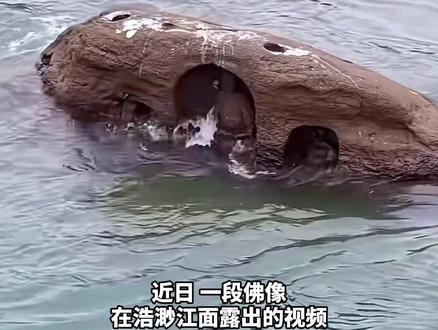 见者好运!#重庆 江心岛佛像露出水面 该处摩崖造像距今已近600年 或为保佑船只在江面平安航行而建 #祝福 #好运