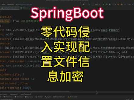 SpringBoot项目配置文件敏感信息加密方案。#编程 #知识分享 #java