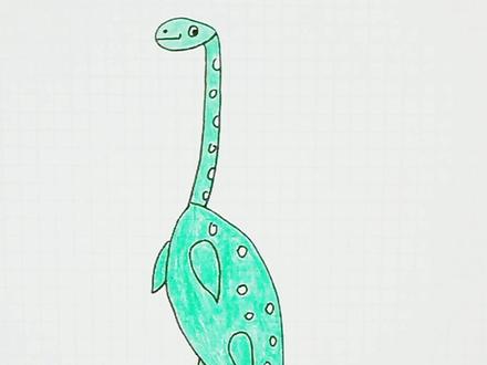 海洋霸主--蛇颈龙#简笔画 #恐龙简笔画