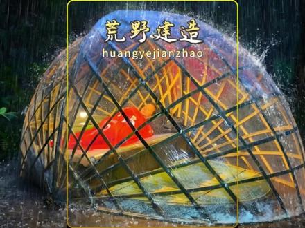 谁能拒绝睡觉的时候看一集解压助眠的雨天露营呢! #森林避难所 #露营 #雨林生存技巧