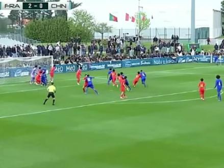 法国蒙太古杯中国U16 1:4 不敌法国队,比利亚雷尔青训梯队刘凯源表现亮眼,斩获唯一助攻#蒙太古杯 #刘凯源 #中国足球小将