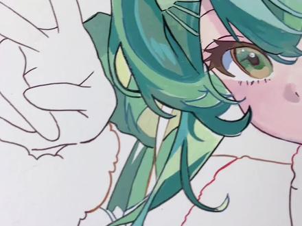 【干货】头发上色思路 #手绘 #初音未来 #歌马丙烯马克笔 #教程
