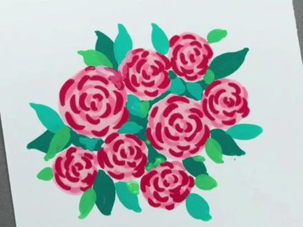 简单漂亮的玫瑰花怎么画 一学就会的丙烯马克笔简笔画,色彩鲜艳,出笔流畅。#画画 #丙烯马克笔