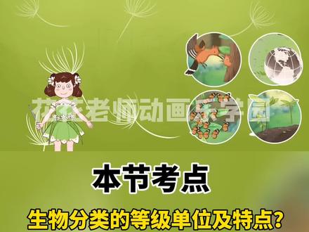 看动画,学生物,北师大版八年级下册生物,生物的分类#抖音教育 #八年级下册生物#动画学习资料 #小四门 #寒假预习