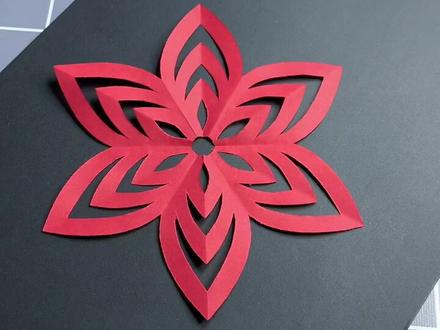 简单好看的六角窗花剪纸,你学废了吗#剪纸 #新年手工