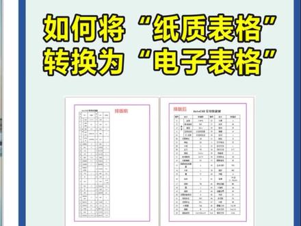 ”纸质表格“转换成”电子版“
#办公 #图文广告 #办公小技巧