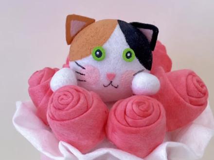 洗脸巾自制小猫玫瑰花束,附丙烯笔上色教程!#手作diy #洗脸巾 #玫瑰花束 #手工教程