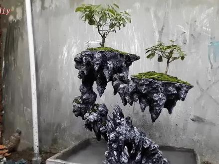 绿植蜉蝣上空,神奇得悬浮盆栽你见过吗,#爱生活爱手工 #手工diy #盆景制作