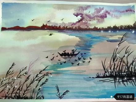 学生根据九年级课文《孤独之旅》,描绘曹文轩笔下的美景