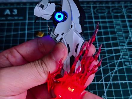 沃尔夫科技狼王,狼爪加灯思路分享,蚀月狼王应该也适用#高达模型 #模型制作 #巴巴托斯 #拼装模型