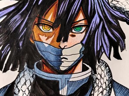 今日绘画鬼灭之刃伊黑小芭内,请大家赞赏 #动漫手绘 #二次元#鬼灭之刃 #伊黑小芭内 #绘画过程