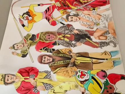 影史全员美猴王,三十八版聚一堂!#彩铅手绘#孙悟空全员大合照#齐天大圣孙悟空#长卷画 #我要上热门