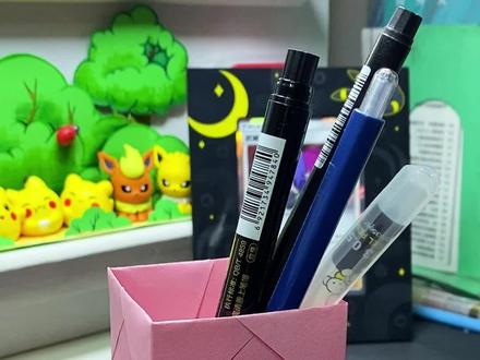 一张纸就能这个笔筒,超好用#折纸 #笔筒 #手工diy