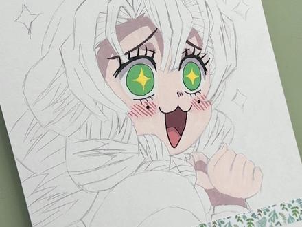 挑战!画100张动漫人物1️⃣|涂一枚糖果色蜜璃,你喜欢吗❓#鬼灭之刃#甘露寺蜜璃#手绘教程 #丙烯马克笔 #零基础学画画